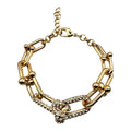 Bracciale CATENA OVALE DETTAGLIO PAVÉ