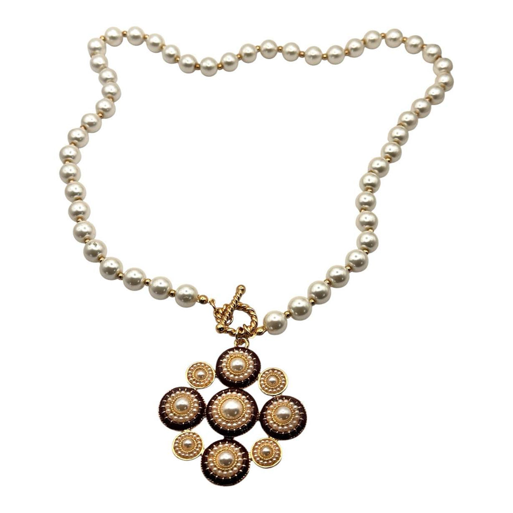 Collana PERLE ROSONE BORDEAUX