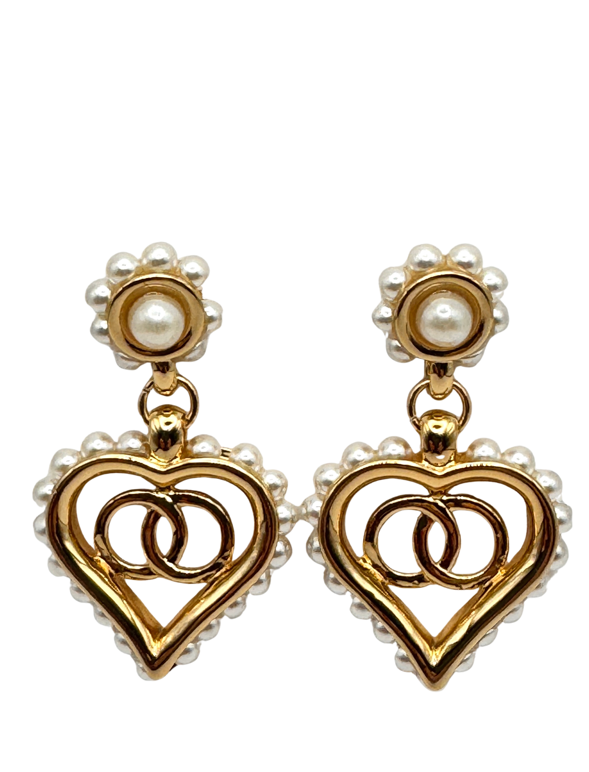 Orecchini CUORE PERLATO PENDENTE