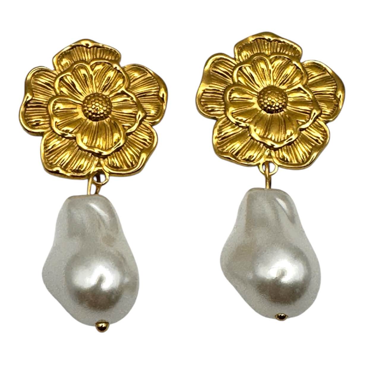 Orecchino FIORE PERLA BAROCCA