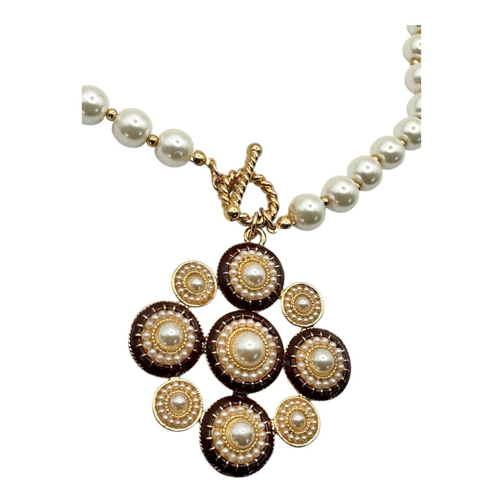 Collana PERLE ROSONE BORDEAUX