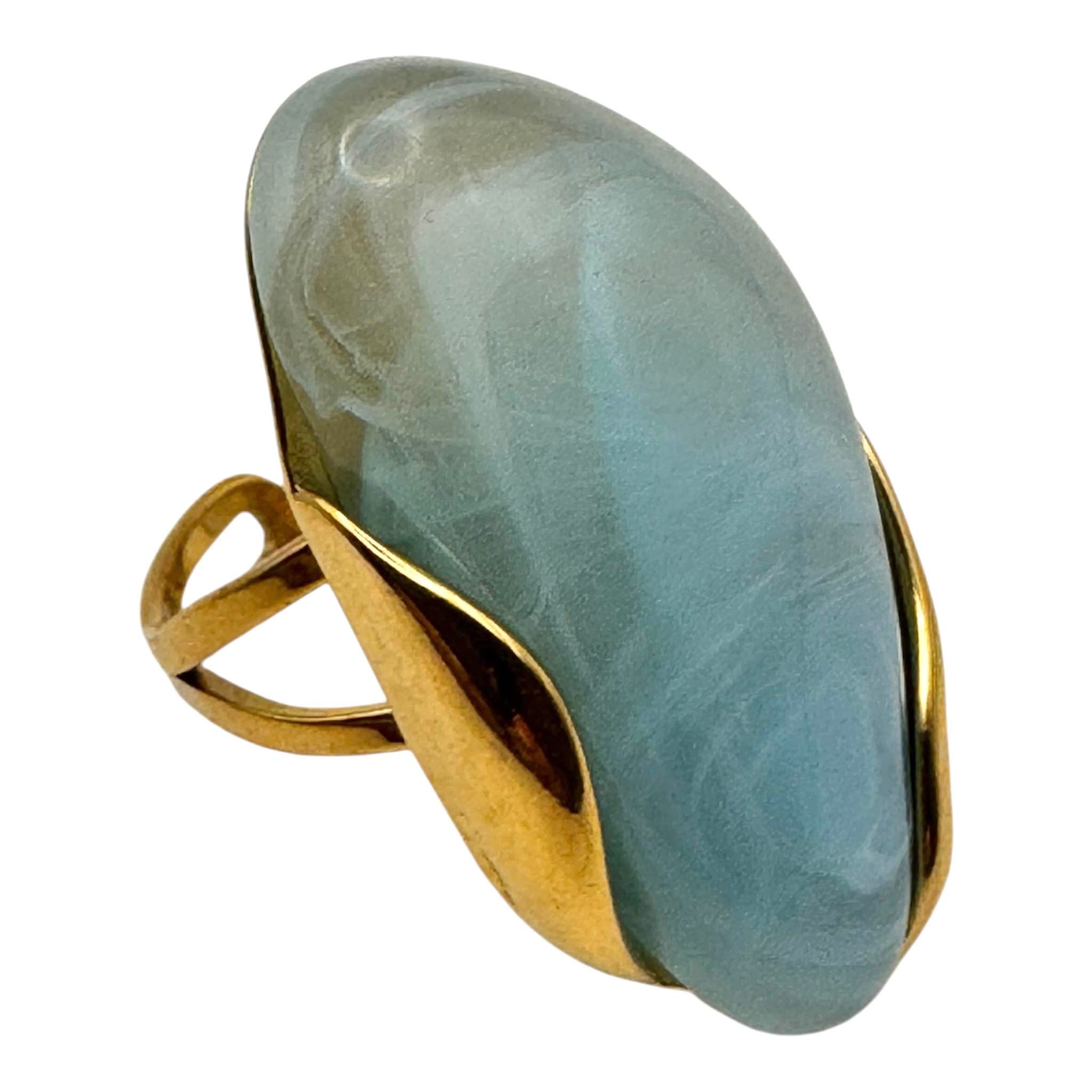 Anello PIETRA OVALE AZZURRA