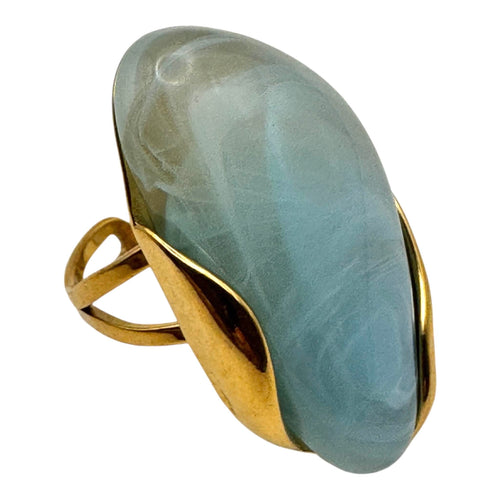 Anello PIETRA OVALE AZZURRA