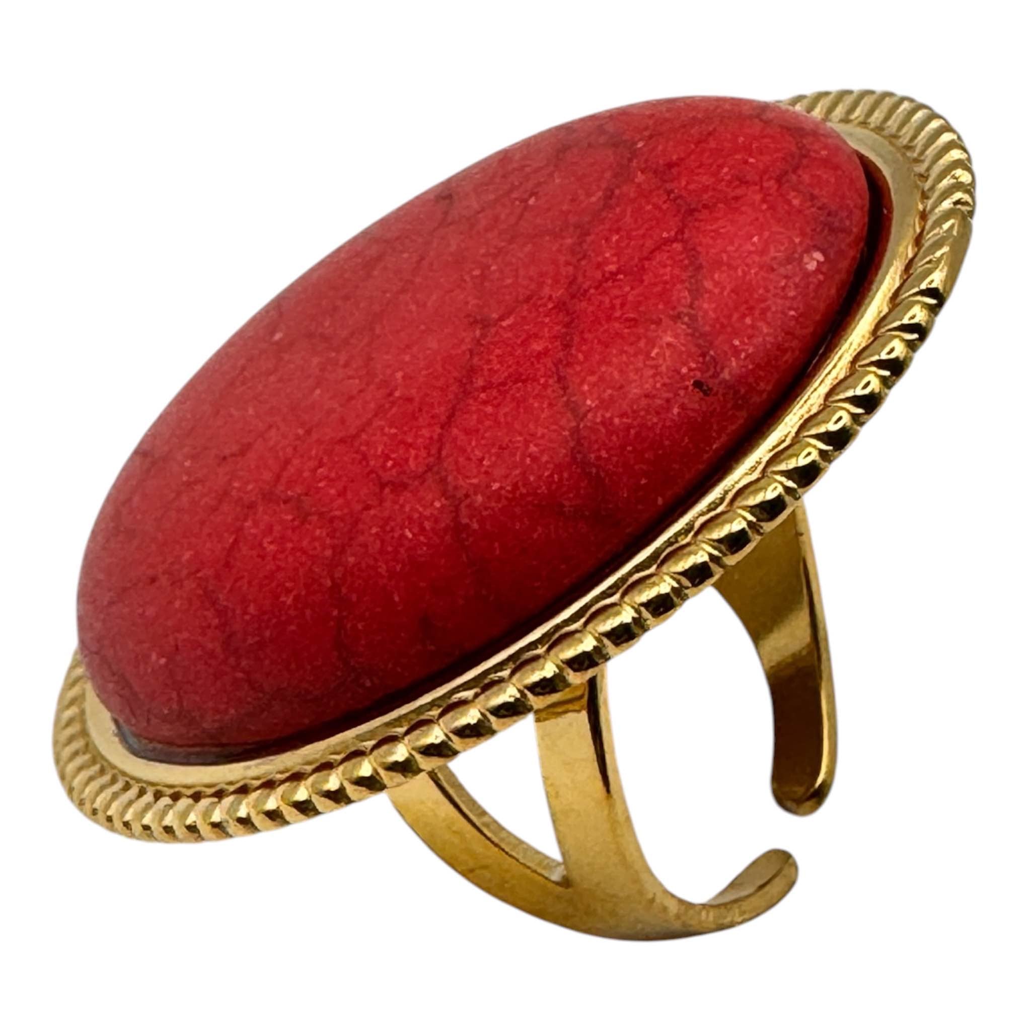 Anello PIETRA OVALE ROSSA