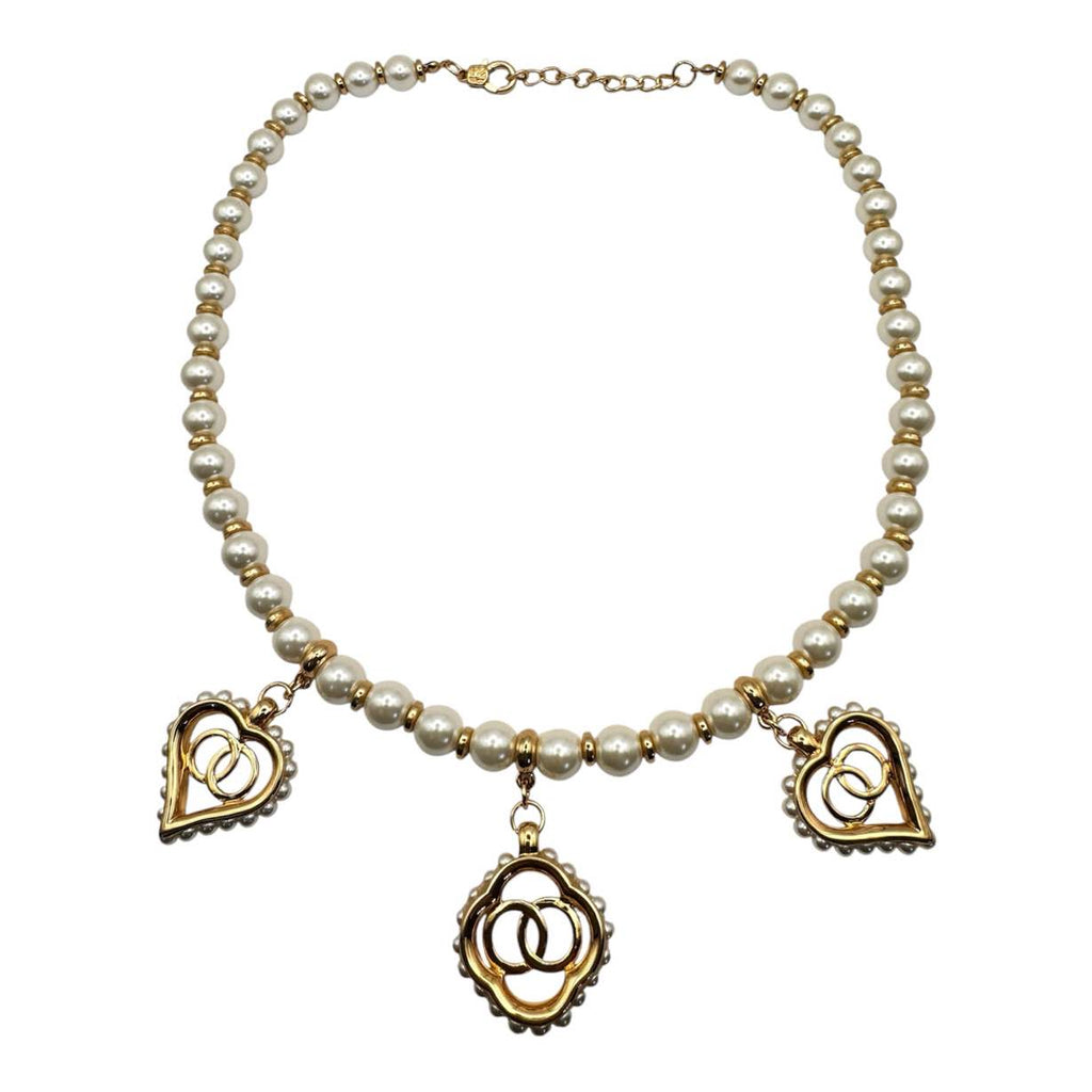 Collana PERLE CON CIONDOLI CUORI