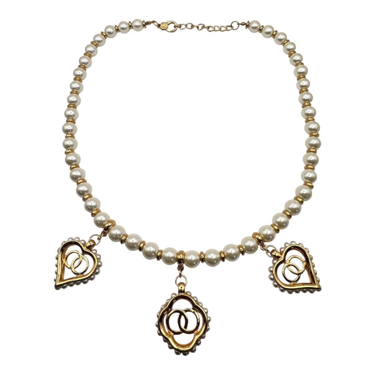 Collana PERLE CON CIONDOLI CUORI