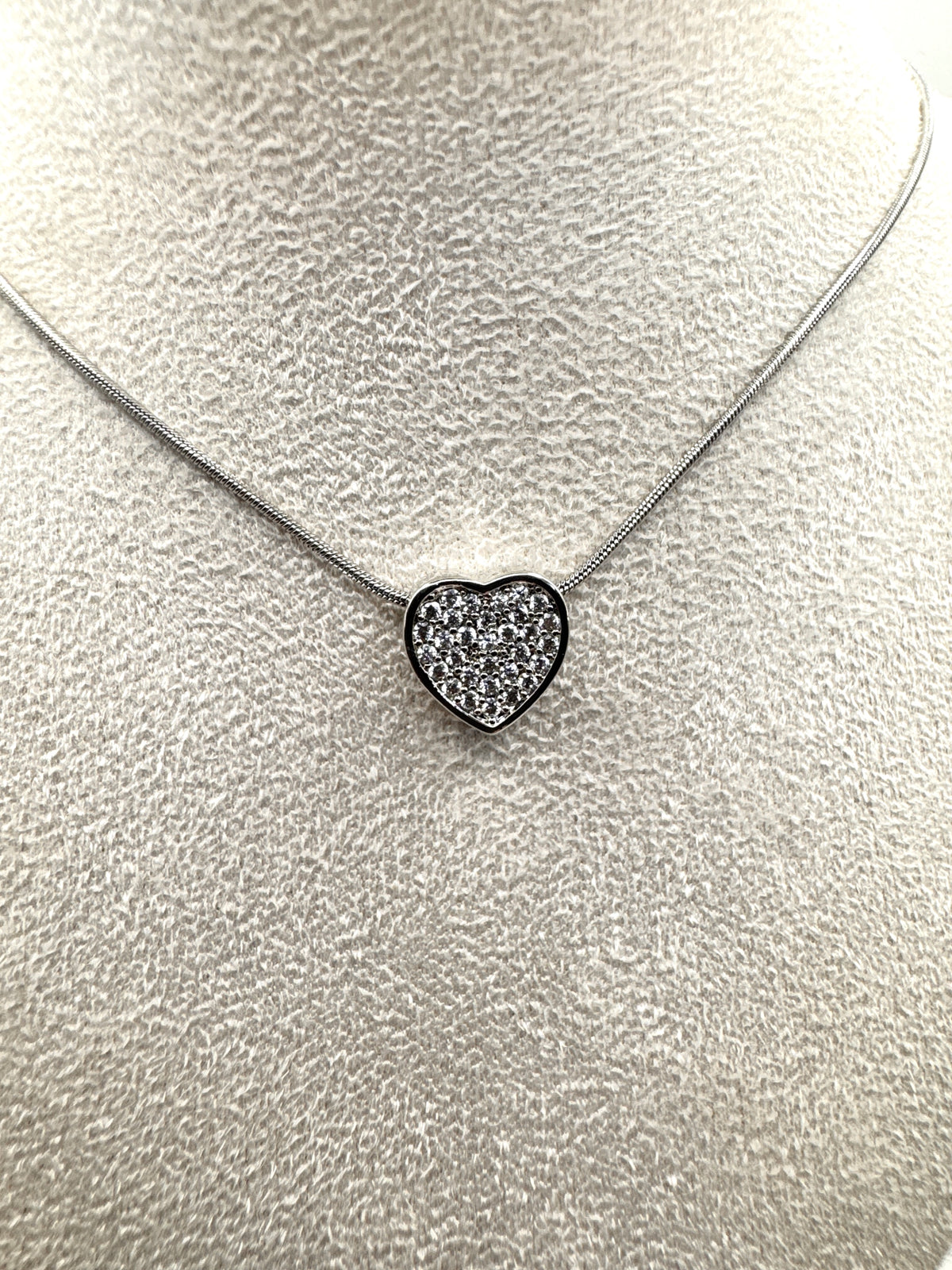 Collana CUORICINO CUBICO PAVÉ