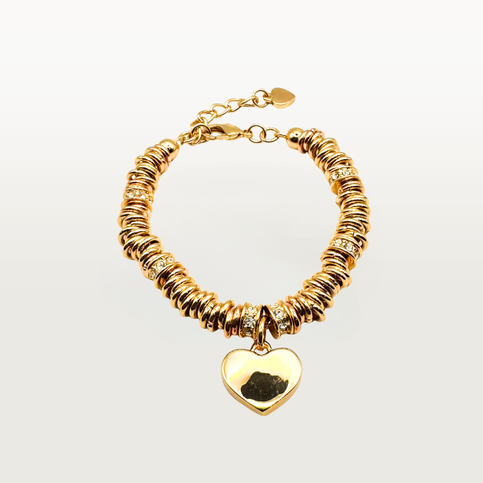 Bracciale ANELLINI CON CIONDOLO CUORE