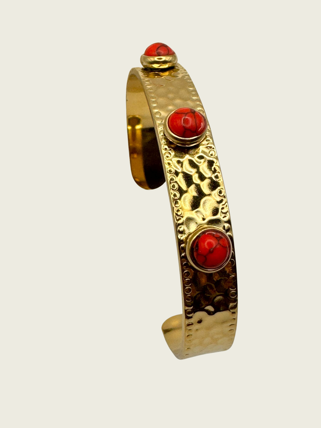Bracciale RIGIDO MARTELLATO ROSSO