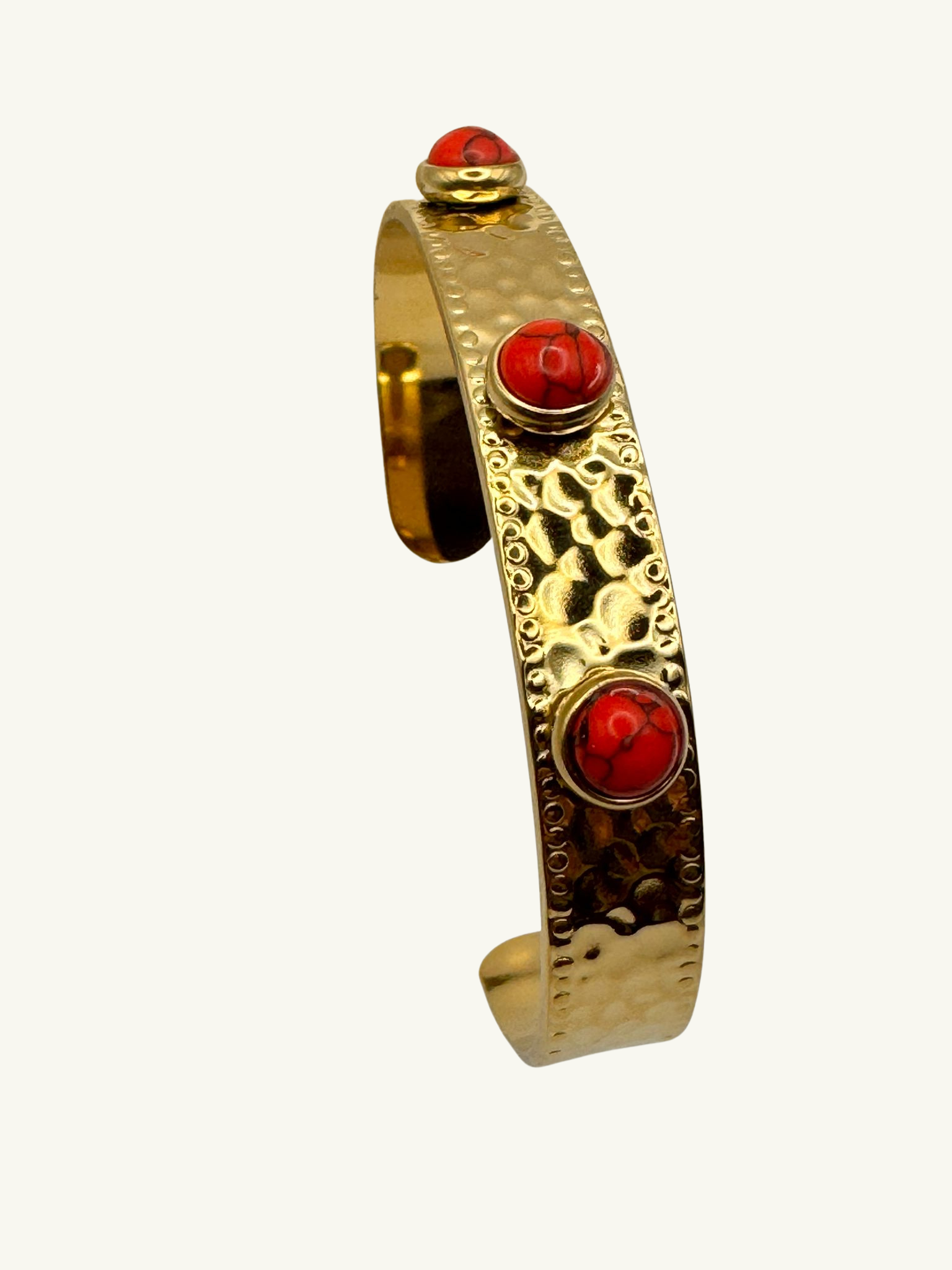 Bracciale RIGIDO MARTELLATO ROSSO
