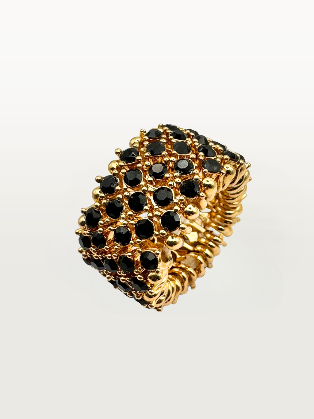 Anello FASCIA PAVÈ nera