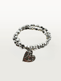 Bracciale COPPIA ELASTICA CON CUORE silver