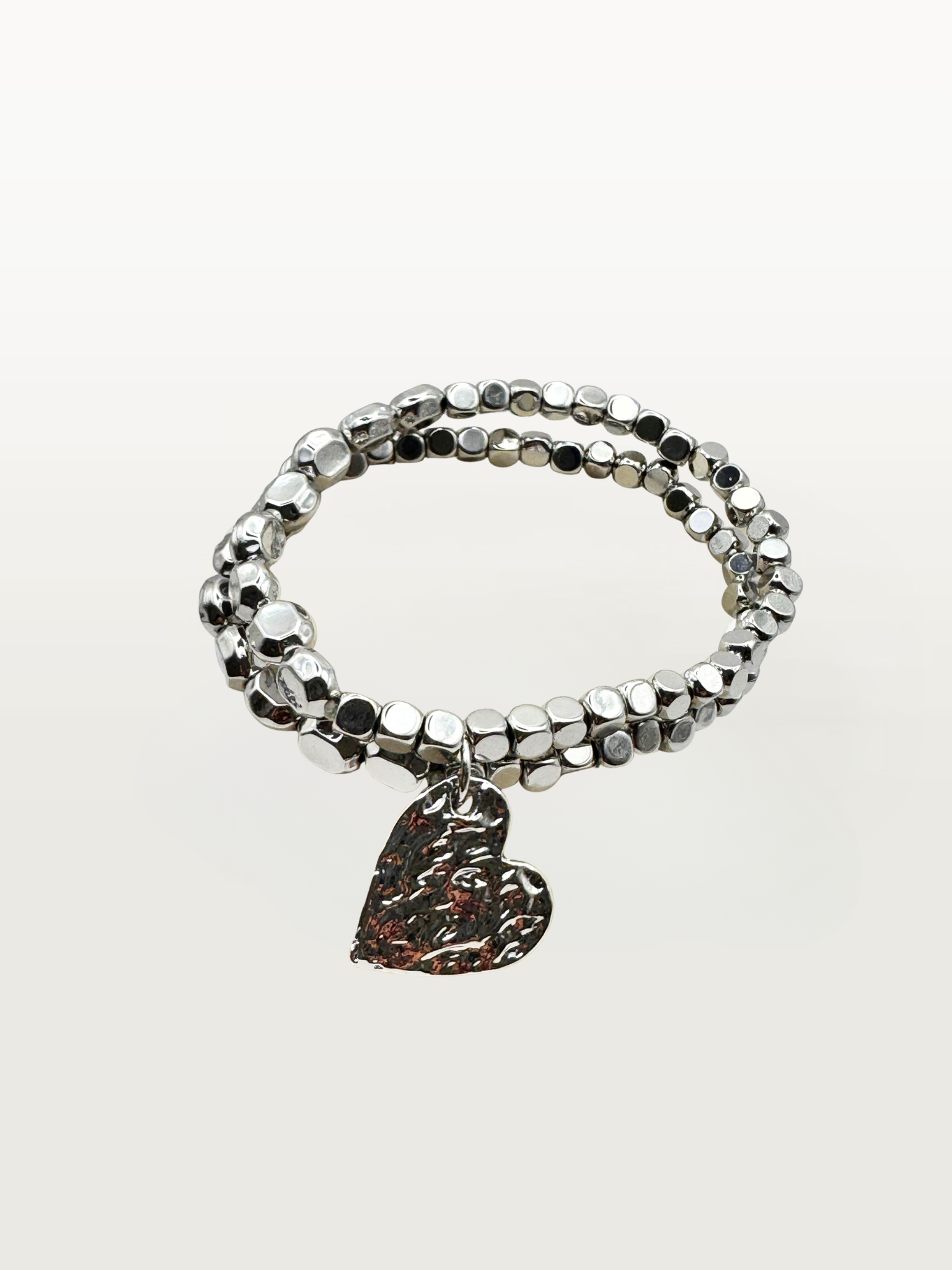 Bracciale COPPIA ELASTICA CON CUORE silver