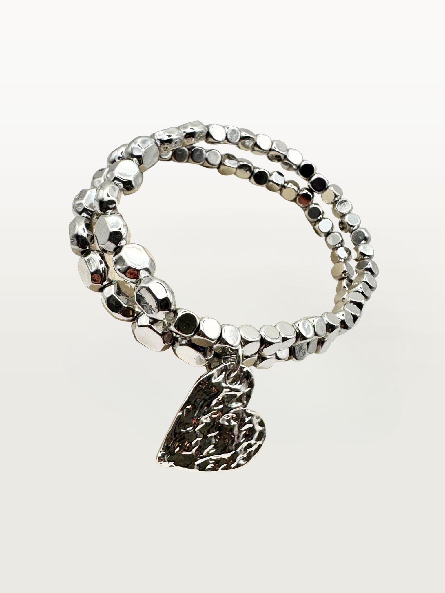 Bracciale COPPIA ELASTICA CON CUORE silver