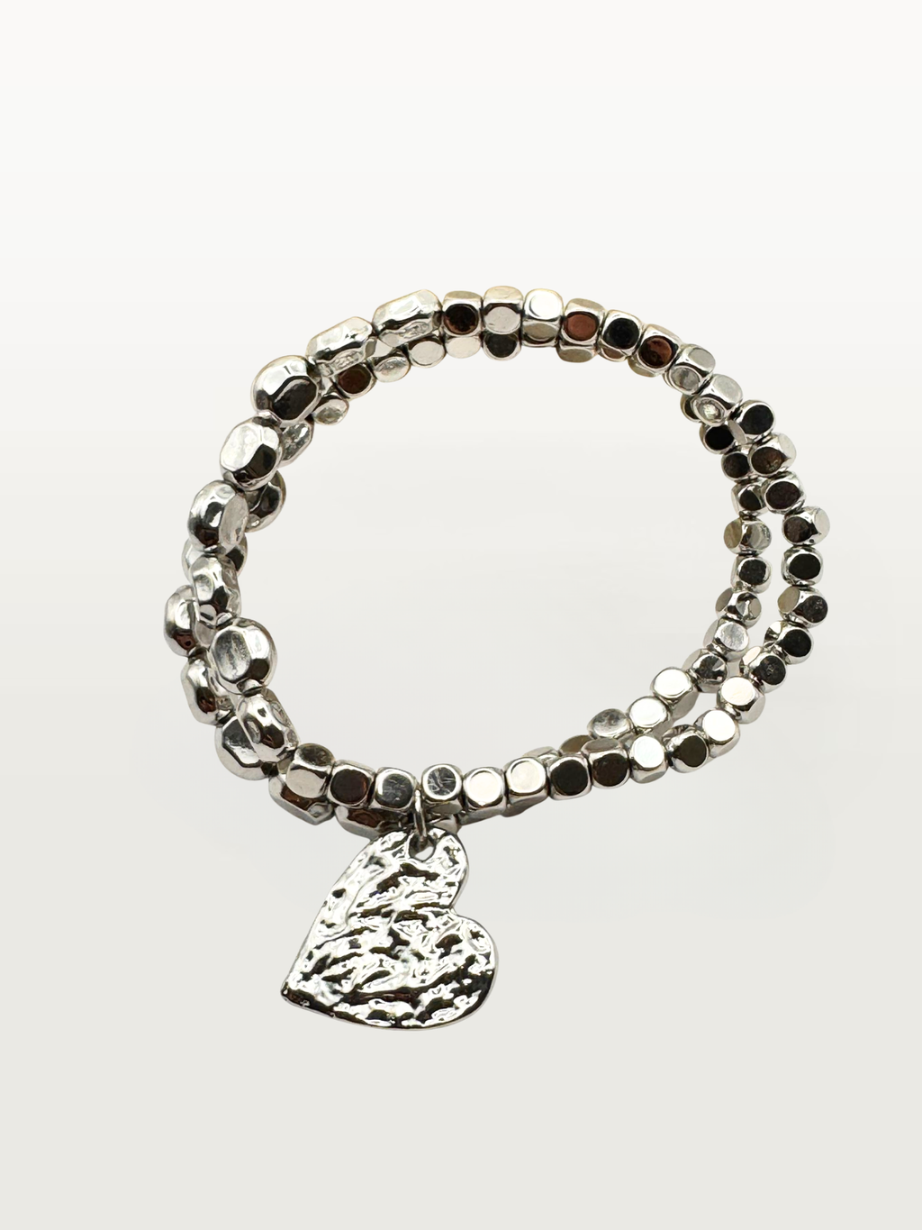 Bracciale COPPIA ELASTICA CON CUORE silver