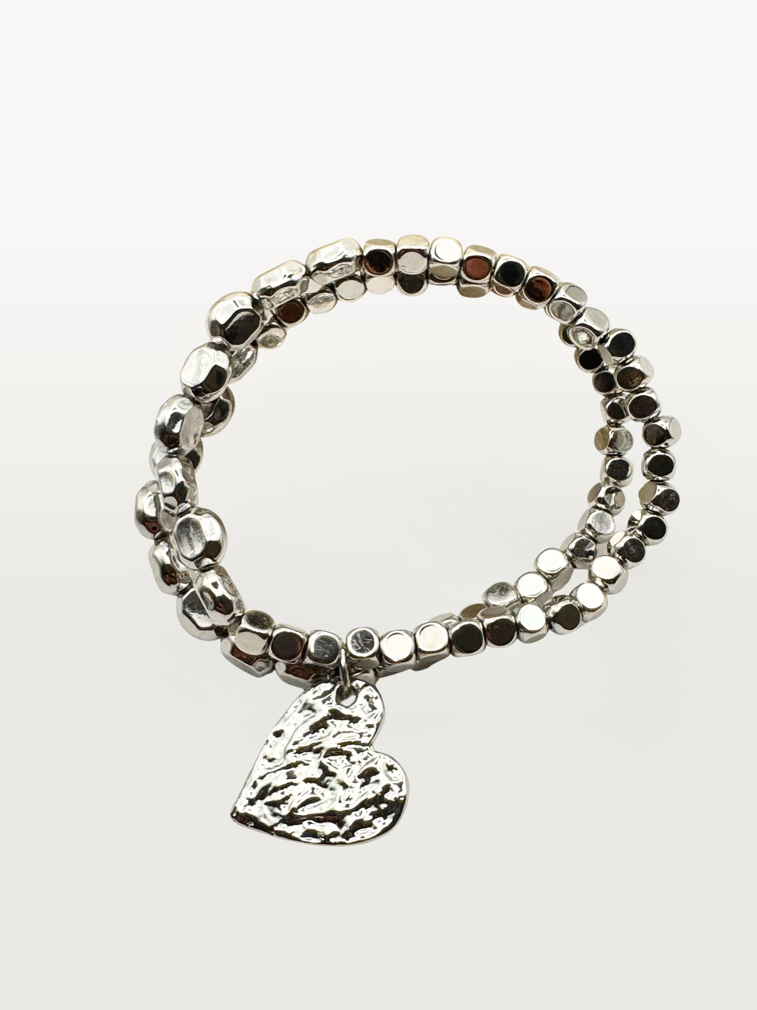 Bracciale COPPIA ELASTICA CON CUORE silver