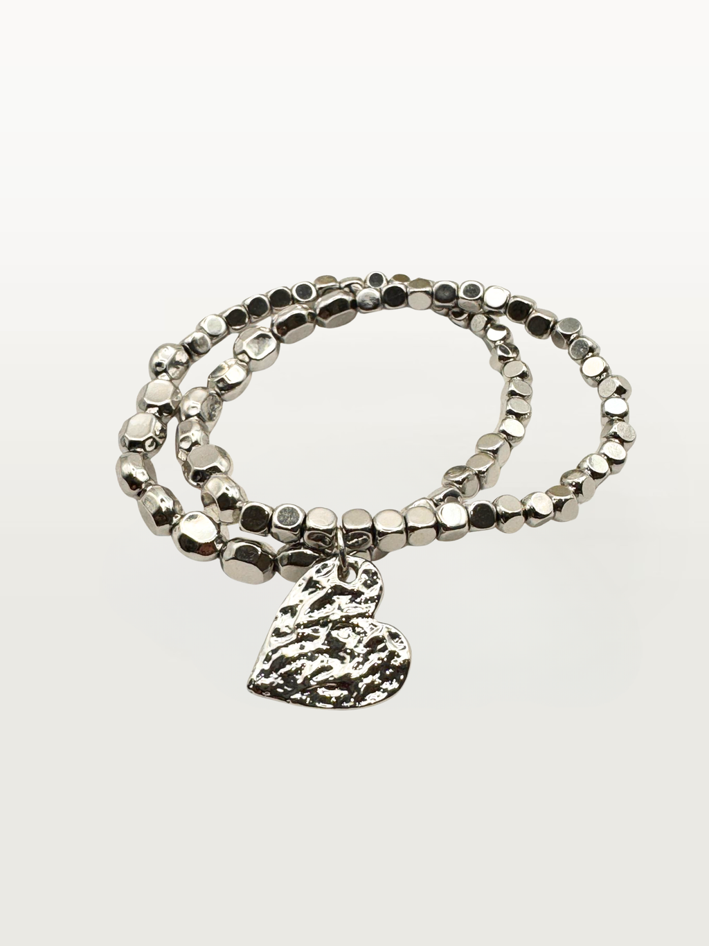 Bracciale COPPIA ELASTICA CON CUORE silver