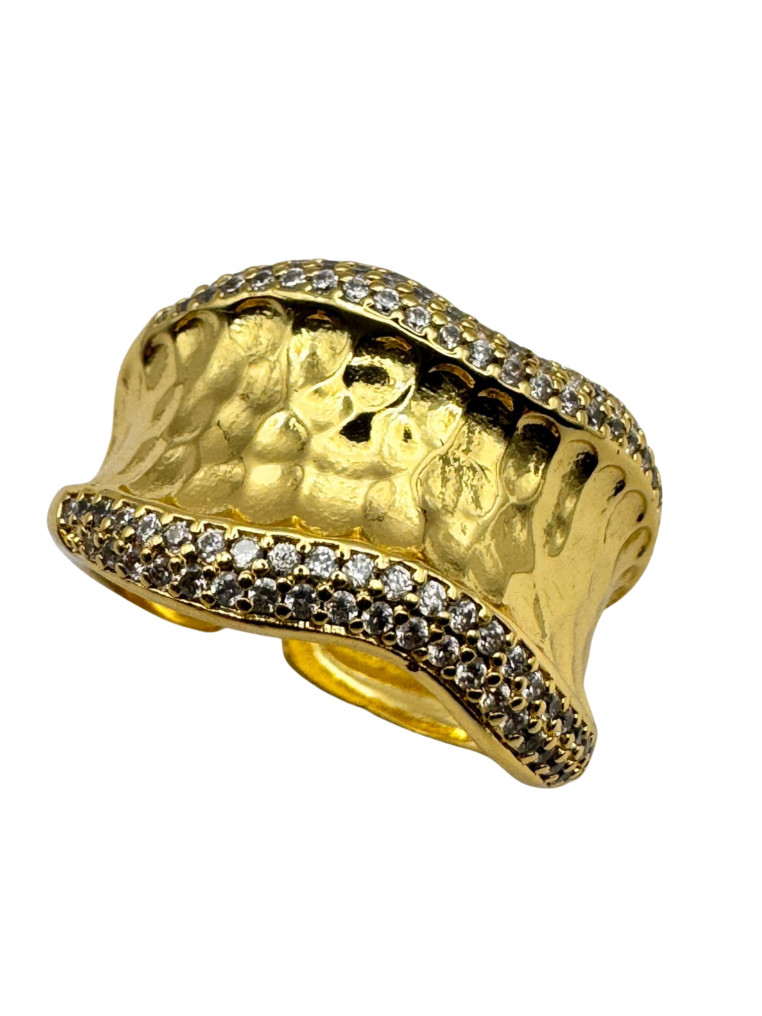 Anello FASCIA MARTELLATA gold