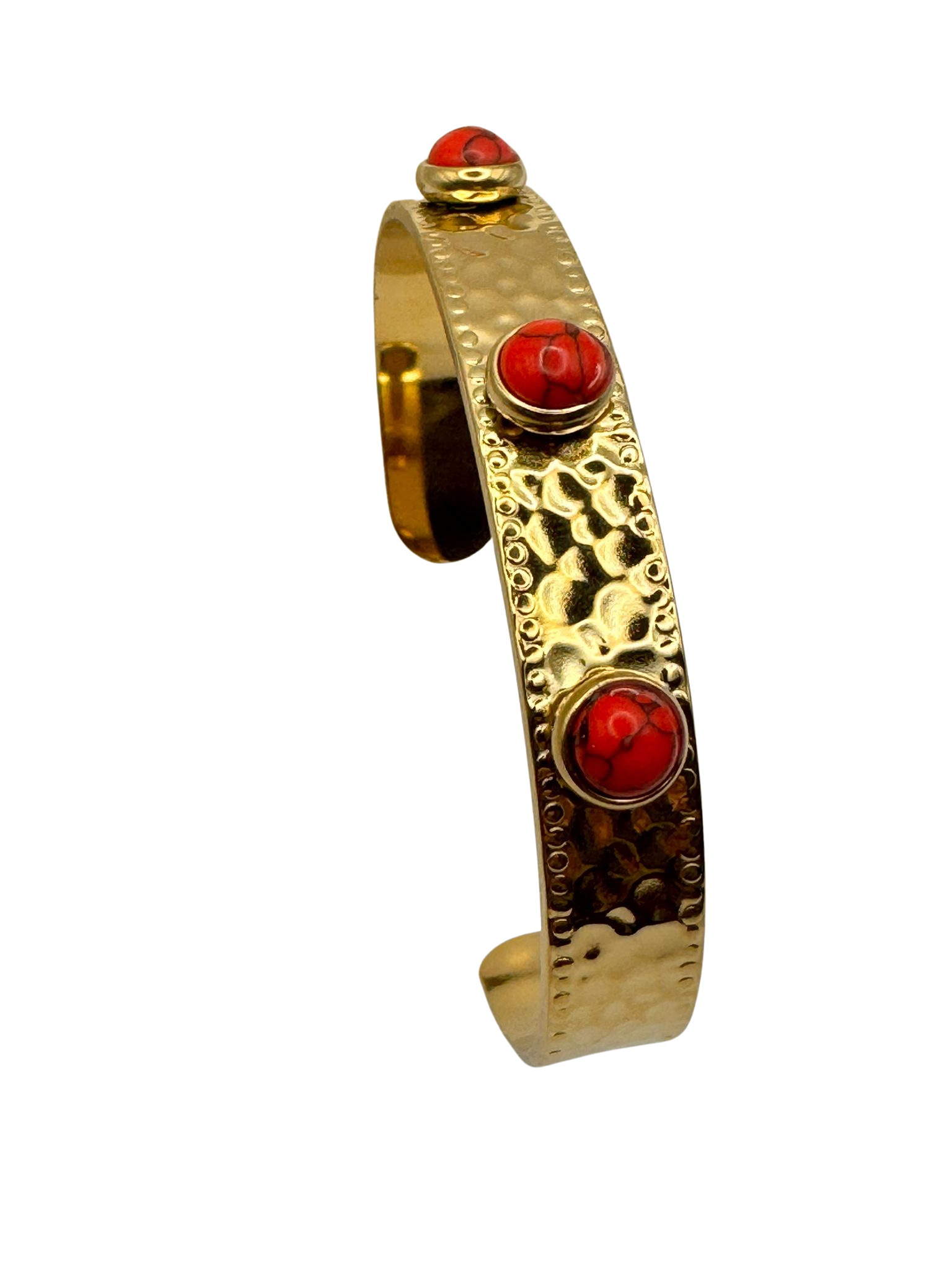 Bracciale RIGIDO MARTELLATO ROSSO