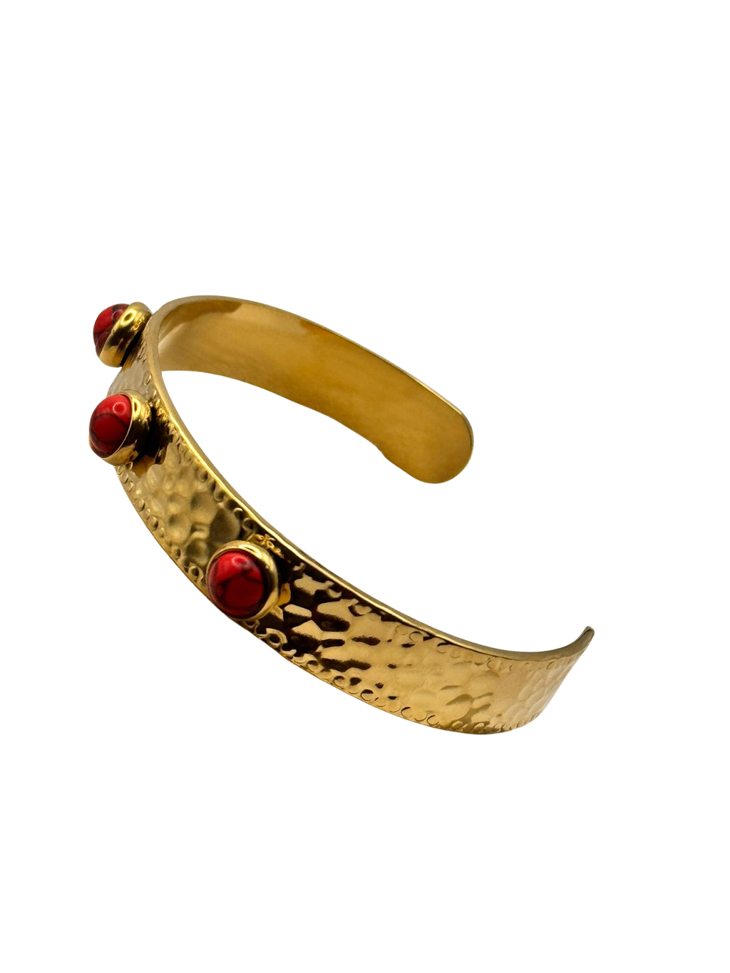 Bracciale RIGIDO MARTELLATO ROSSO