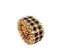 Anello FASCIA PAVÈ bianco-nera